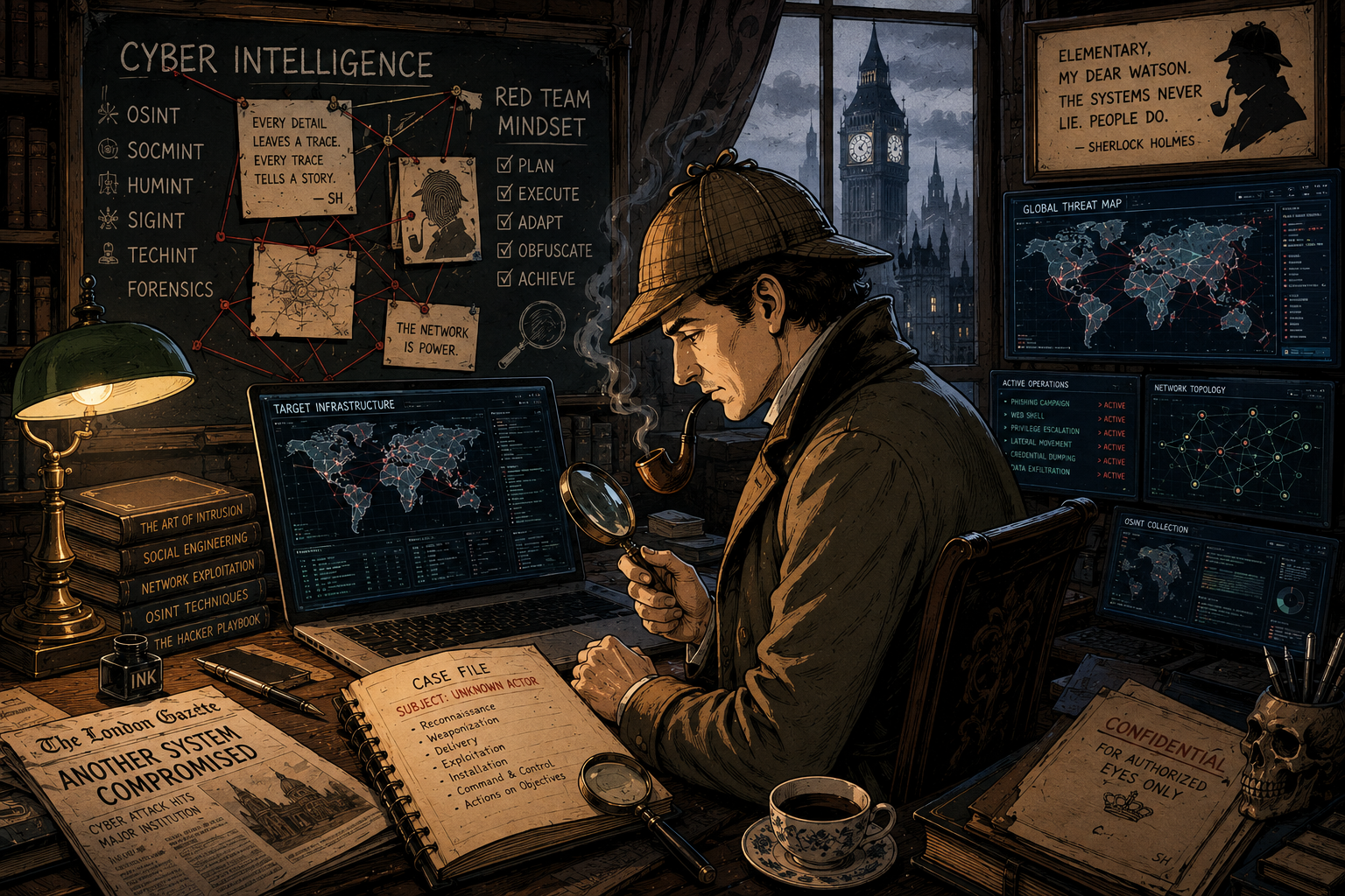 Cyber security detective illustration